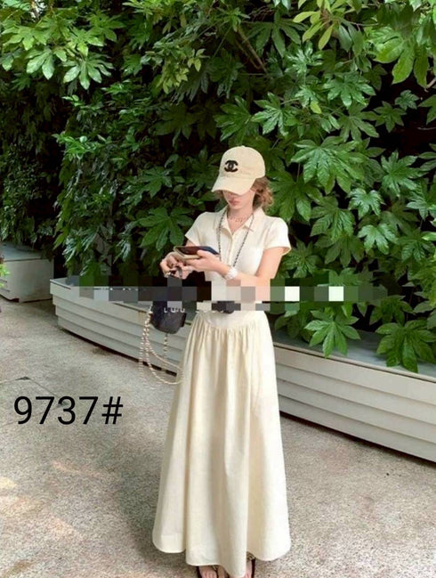 Casual Collar Down Short Sleeves Maxi Dress